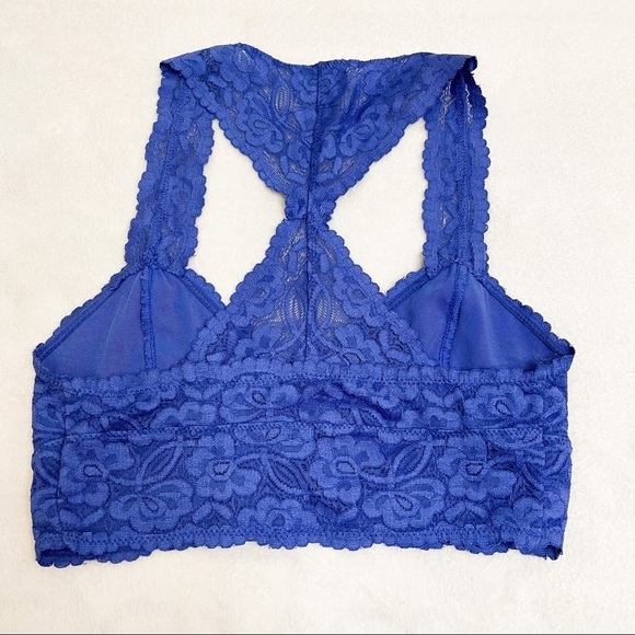 Free People Lace Racerback Bralette Blue - Picture 3 of 3